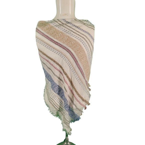 J. Jill wrap Scarf Swim Cover Multi-Way Lightweight Gauzy Linen Blend OS - Picture 2 of 5